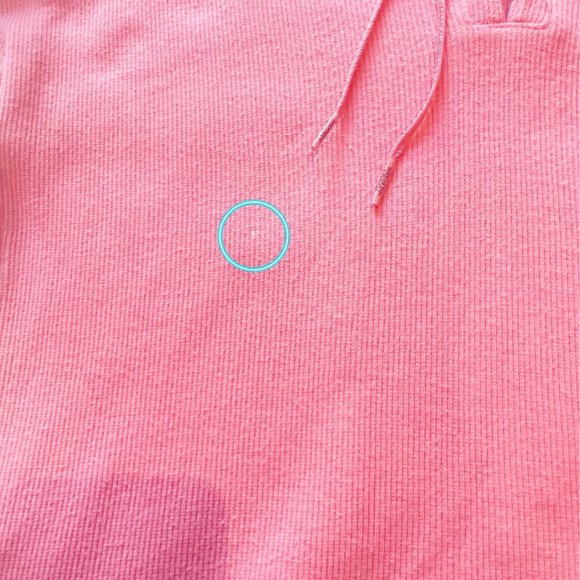 Tommy Hilfiger Pink Ribbed V Neck Lace T-Shirt Sz L - Picture 9 of 9